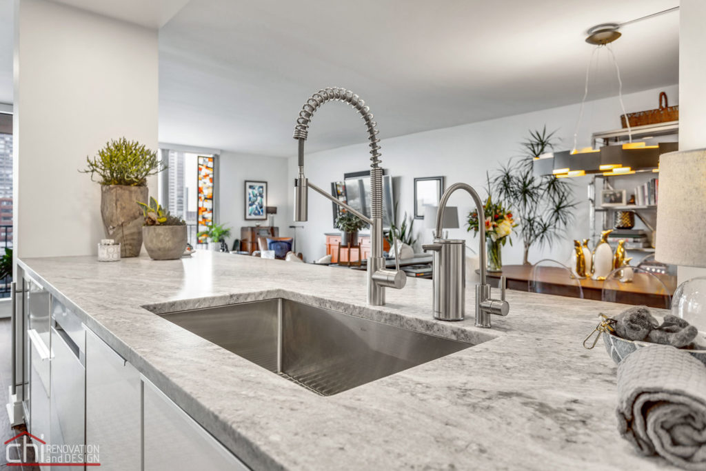 CHI | Chicago Modern Condo Living Kitchen Faucet Remodel